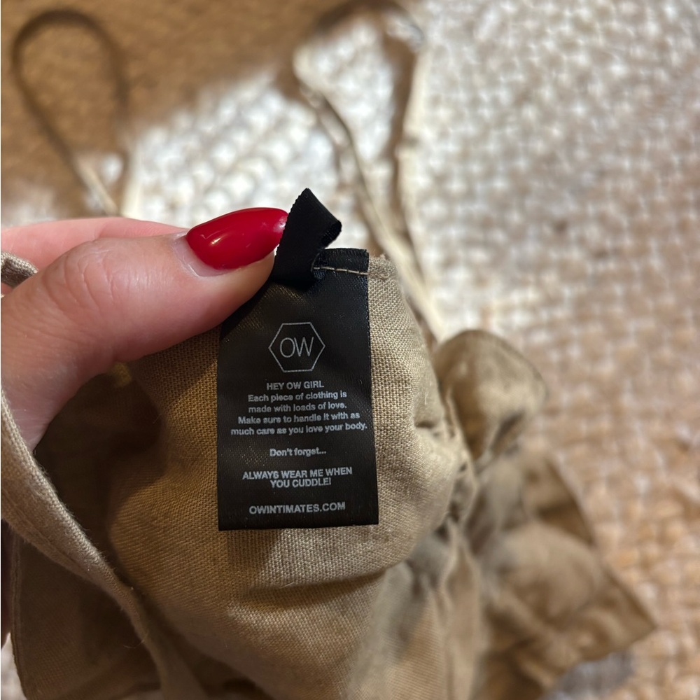 OW Ruffle Trim Crop Tank Top in Tan - Picture 4 of 5